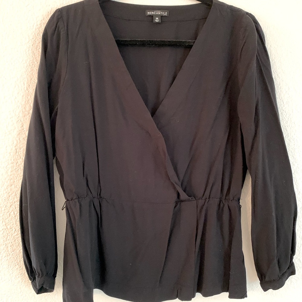 Black JCREW wrap around blouse